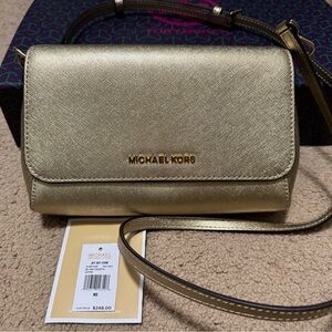 Michael Kors Metallic Gold Crossbody Bag